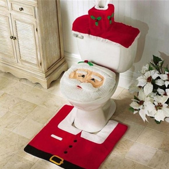 Santa Claus Three-Piece Bathroom Decor - Picture 1 of 1